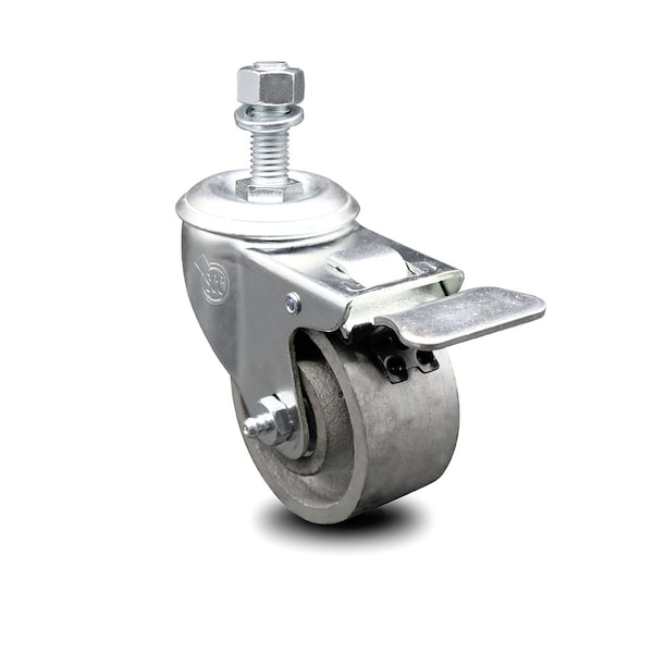 3 Inch Semi Steel Swivel 1/2 Inch Stem Caster with Total Lock Brake